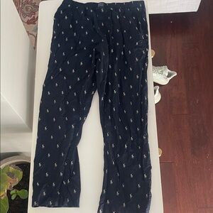 Navy pajama Bottoms with Polo Print